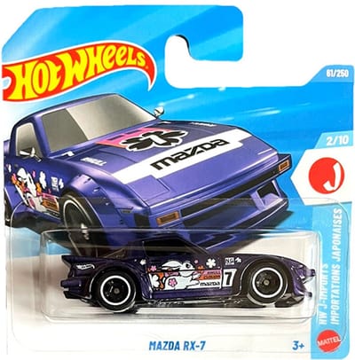 HOT WHEELS MAZDA RX-7 PURPLE 61/250 HW J-IMPORTS 2/10 IMPORTATIONS JAPONAISES 1:64 SHORT CARD 2026