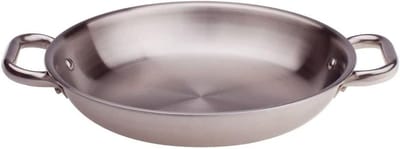 Omeletpan Aluminium - Koekenpan Ronde Pan - Koken Eieren - Twee Handgrepen - 32 cm - Grijs