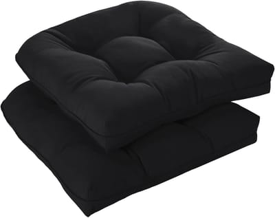Zitkussens Set - Buiten kussens - Comfortabel zitten - Waterdichte stof - 48x48x13 cm - Zwart