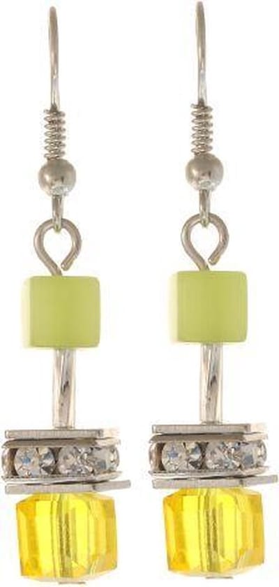 Behave - Oorhangers met blokjes en gele accenten - Vrolijke look (66 tekens)