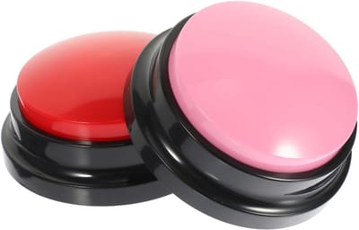 Opneembare Knoppen - Honden Praat Knoppen - Interactieve Training - Neem Zelf Berichten Op - 8.8x8.8x4.2cm - Rood Roze