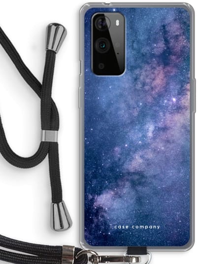 Case Company® - Hoesje met koord geschikt voor OnePlus 9 Pro hoesje met Koord - Nebula - Telefoonhoesje met Zwart Koord - Bescherming aan alle Kanten en Over de Schermrand