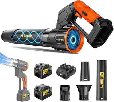 2-in-1 borstelloze draadloze bladblazer met 2 6,0 Ah accu's, 3-traps snelheidsregeling, maximaal toerental 800.000 tpm, luchtstroom 850 m³/u - ondersteunt verticale en horizontale modus - geschikt voor tuin - bladeren en stofreiniging