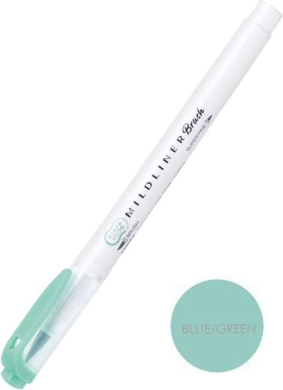 Zebra Mildliner Brush Pen - Mild Blue Green WFT8-MBG