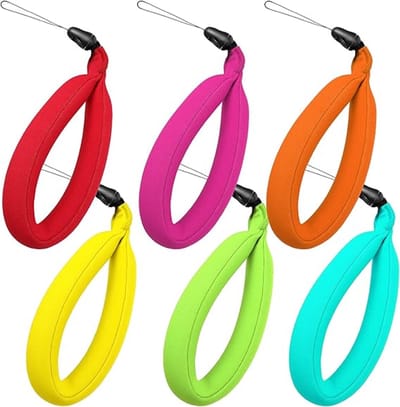 6 stuks, drijvende polsband waterdichte, camera, telefoon, drijvende lanyard, schuim drijvende band, voor camera, mobiele telefoon, waterdichte tas, 6 kleuren