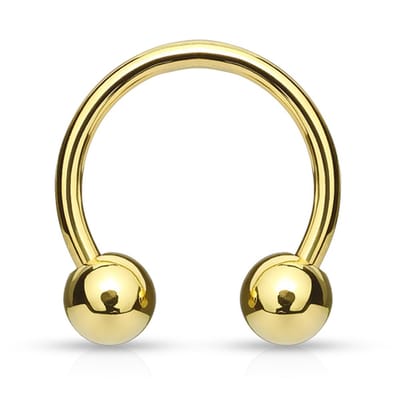 Horseshoe rond extern 1.2x10x4 mm - goud - LMPiercings