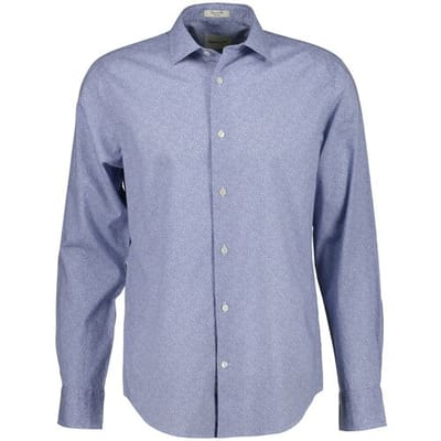 Gant Overhemd Poplin Allover Fine Pattern Faded Denim / male