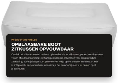 Dailygoods- Zitkussen Opblaasbaar - Opvouwbaar Kussen - Outdoor Camping - Kajakken - Vissersboot - Duurzaam PVC Materiaal - Opblaaskussen