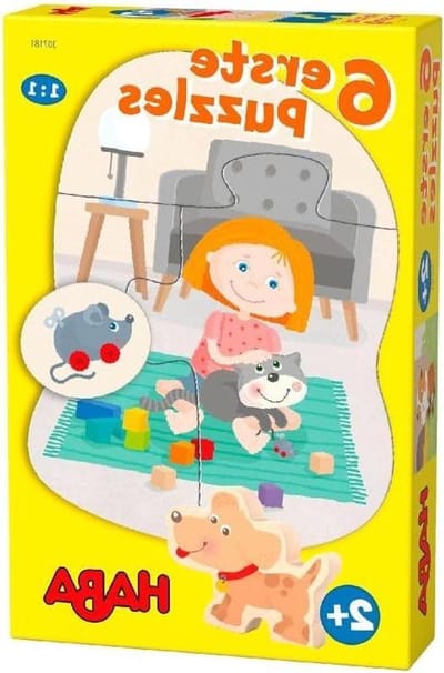 Eerste Puzzels - Legpuzzels Kinderen - Leren Puzzelen - Inclusief Speelplaatjes - 6 Motieven - Meerkleurig