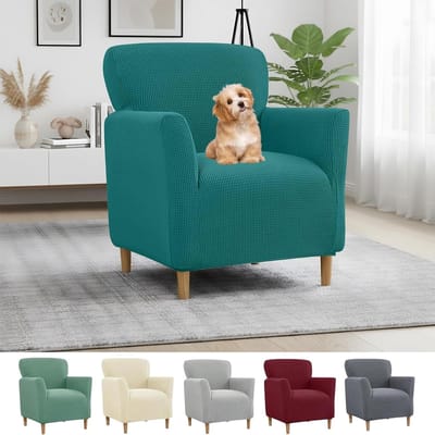 Zachte en Rekbare Stoelhoes voor Fauteuils en Relaxstoelen - Wasbare Bescherming in Peacok Groen