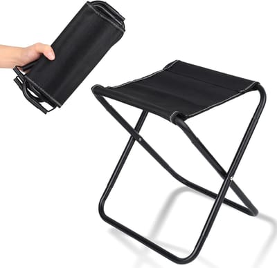 Thijox - Opvouwbare Kampstoel - Draagbare Lichtgewicht Tuinkruk - Inklapbare Stoel voor Picknick, Reizen, Wandelen, Vissen - Zwart - Compact en Prakti