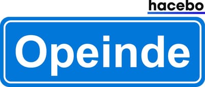 Hacebo - Plaatsnaam Sticker - 29x10 CM - Opeinde sticker - Verkeersborden sticker - grappige cadeaus - Opeinde