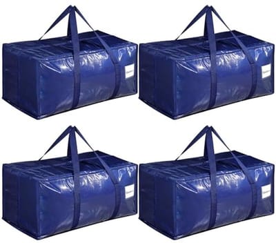 Verhuiszakken Set - Opbergzakken - Spullen Opslaan - Waterdicht PP Materiaal - 4x 90L - Blauw
