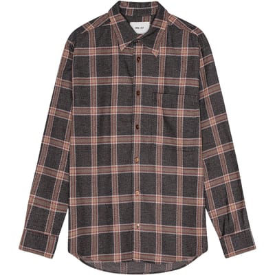 NN.07 Quinn 5988 Antracite Mel. Maat: M | Casual Overhemden Outlet | Heren | Grijs