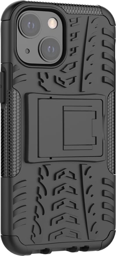 Peachy Shockproof TPU met stevig hoesje geschikt voor iPhone 13 mini - zwart