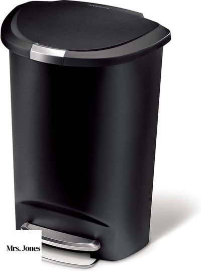 Mrs. Jones Afvalemmer Kunststof Zwart 50L Prullenbak 60 liter