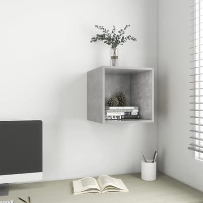 vidaXL - Wandkast - 37x37x37 - cm - spaanplaat - betongrijs