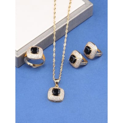 Bedel Vierkant Italië Brazilië Sieraden Accessoires Verguld Bruids Bruiloft Sets Ketting En Oorbellen Ring Voor Vrouwen Cadeau resizable gray