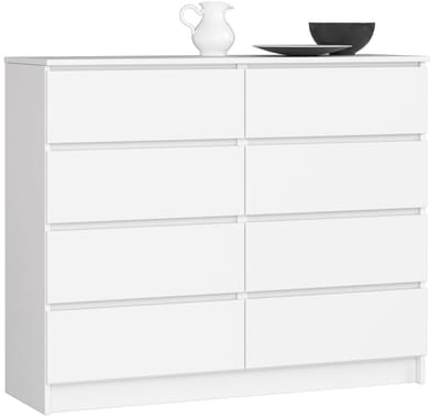 Ladekast K120 met 8 Lades / AKORD Furniture Factory / Wit / 120 x 99 x 40 cm