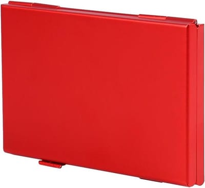 Keenso Hoogwaardige Aluminium Opbergdoos voor -kaart en TF-kaart, Lichtgewicht en Herbruikbaar, Biedt Plaats aan 8 TF-kaarten en 4 SD-kaarten, Draagbaar voor Dagelijks Gebruik, (rood)