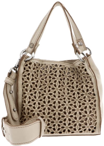 CATERINA LUCCHI Leren Handtas Schoudertas Modena Anna Shopping Bag Beige Toni Beige