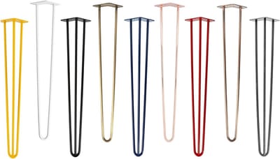 Tafelpoten Hairpin Legs - Meubelpoten Metaal - DIY Meubelbouw - 12mm Rond Staal - 40cm Hoog 2 Streben - Industrieel Zilver