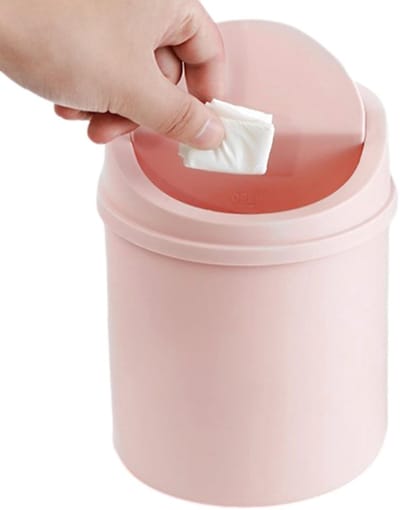 Dailygoods- Prullenbak Mini - Geurwerende Afvalbak - Aanrecht Prullenbak met Deksel - Bureau Prullenbak - Badkamer Prullenbak - PP Materiaal - 16,5 cm groot