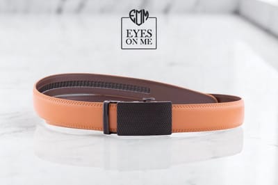 Camel lederen riem zonder gaatjes met automatische gesp voor heren ( Model 20 )