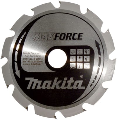 Makita Cirkelzaagblad voor Hout | Makforce | Ø 190mm Asgat 30mm 12T - B-32144