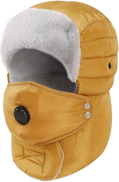 Livano Wintermuts - Heren - Dames - Volwassenen - Muts - Ski Mask - Bivakmuts - Balaclava - Ski Masker - Face Mask - Full Face Mask - Winter Masker - Zonder Bril - Geel