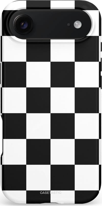 Casetastic hoesje geschikt voor Apple iPhone Air - MagSafe - Dubbellaagse bescherming - Schaak - Fashion Case - Zwart Wit Zilver