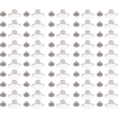 50 Sets Broekknoopspelden 17mm Roestvrij Staal Witte Knopen 2x6.5mm Puntige Kruiskops IJzeren Schroeven gray