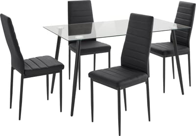 Eetset - 140 cm Tafel - Zwart