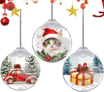 Kerstdecoratie met Kristallen Ornamenten voor Aan Hangen, Acryl Versiering voor Auto-interieur, Handgemaakte Verzamelobjecten voor Feestjes en Cadeaus