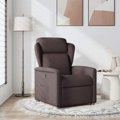 vidaXL - Fauteuil - verstelbaar - stof - donkerbruin