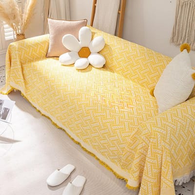 Serviette de canapé en coton et lin de style nordique, coussin anti-rayures, housse de canapé en tissu entièrement couvert, tapis de canapé universel, couverture de Camping en plein air 130x130cm