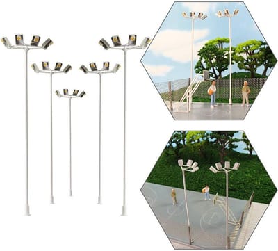 5x Modelspoor Verlichting Lamppalen voor Diorama en Tuin - OO/HO Schaal