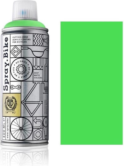 Spray.Bike Fluor Groene Fietsverf - Fluor Collection 400ml Fiets Verf - Poedercoating voor fiets frames, ontworpen voor zowel amateur- als professioneel gebruik