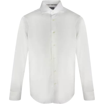 Aquascutum effen wit overhemd met lange mouwen
