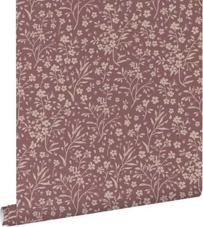 ESTAhome behang bloemetjes mauve paars - 50 x 900 cm - 132233