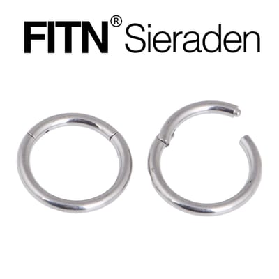 FITN-SGRNF-Chirurgisch Staal-Helix Piercing-Zilver-1.6x8 mm-Helix, Tragus, Septum, Lip, Neus Classic