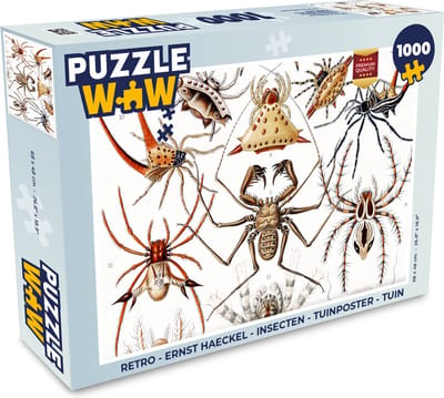 Puzzel Retro - Spin - Ernst Haeckel - Spinnen - Legpuzzel - Puzzel 1000 stukjes volwassenen