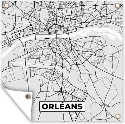Tuin poster Frankrijk - Orléans - Stadskaart - Plattegrond - Kaart - 200x200 cm - Tuindoek