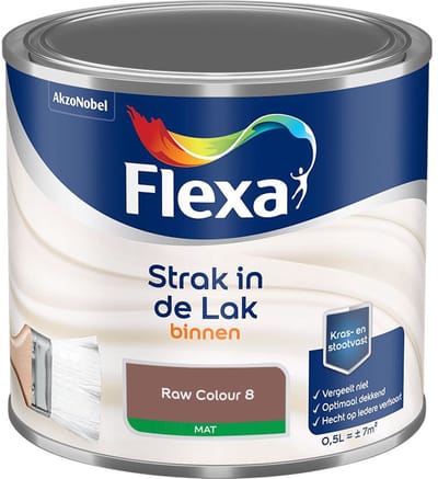 Flexa - Strak In De Lak Binnenlak Mat - Raw Colour 8 - Mengverf - 500 Ml