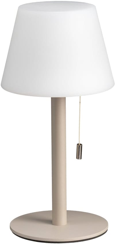 Luxus Europe - Tafellamp Billy Taupe - Draadloze LED Tafellamp Binnen & Buiten - Trekkoord - USB-C Oplaadbaar - 3 Lichtkleuren