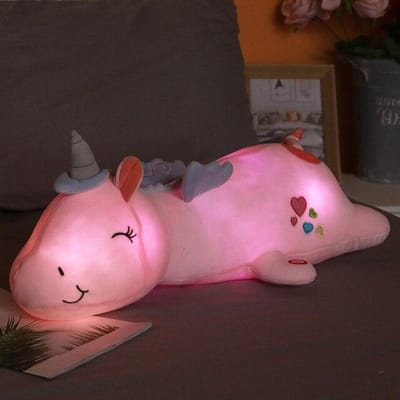 60cm Kawaii Eenhoorn Pluche Speelgoed Gevulde Led Eenhoorn Gloeiend Kussen Kawaii Dieren Speelgoed Zacht Unicornio Peluche Pop Cadeau Voor Meisje 60CM pink