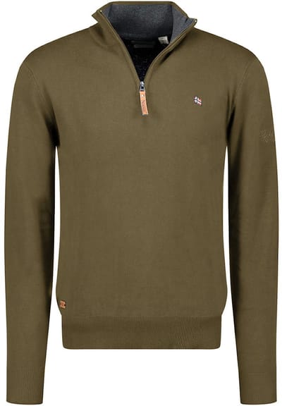 Geographical Norway Fregate Heren Trui Opstaande Kraag Kaki - 3XL