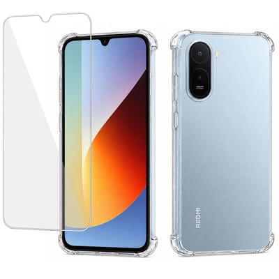 ChiGuard Hoesje & Screenprotector geschikt voor Xiaomi Redmi A7 Pro 4G Hoesje Screenprotector - Gehard Glas Cover + Shock Proof Case - Transparant
