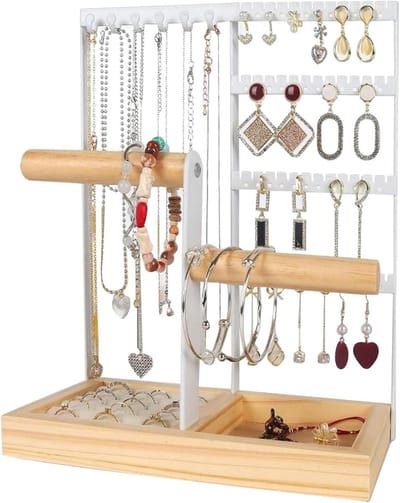 Sieradenstandaard voor Oorbellen, Kettingen, Ringen, Armbanden en Horloges - Elegante Organisator in Wit