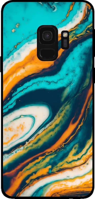 Smartphonica Telefoonhoesje voor Samsung Galaxy S9 marmer look - backcover marmer hoesje - Groen geschikt voor Samsung Galaxy S9